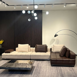 High End Italian Minottii Lawrence Genuine Leather Upholstered Modular Sectional <b>Sofa</b> Modern Design Villa Big Size Sitting Room - Product Image 4