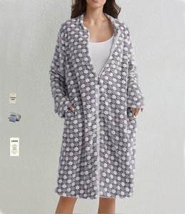 Fashion Soft Fluffy Long <strong>House</strong> <strong>Coat</strong> With Pockets <strong>Ladies</strong> Front Zipper Coral Velvet Bathrobe Cozy Warm Winter Sleepwear for Women - Product Image 1