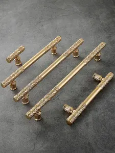 AKADA Küchenschrank Schrankmöbel Griffe für Schränke Gold antik geknittert Messing Luxusmöbel Griffe & Tasten