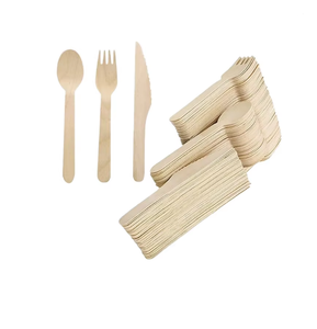 Juego de Cubiertos Desechables de Madera Ecológicos al por Mayor - Cubiertos de Abedul Biodegradables de Grado Alimenticio, Libres de BPA, Resistentes al Calor para Fiestas - Product Image 1