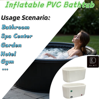 Baignoire gonflable pliable en PVC noir sur mesure, grande taille, pour 1 personne adulte, utilisation extérieure, vente directe d'usine, meilleure vente