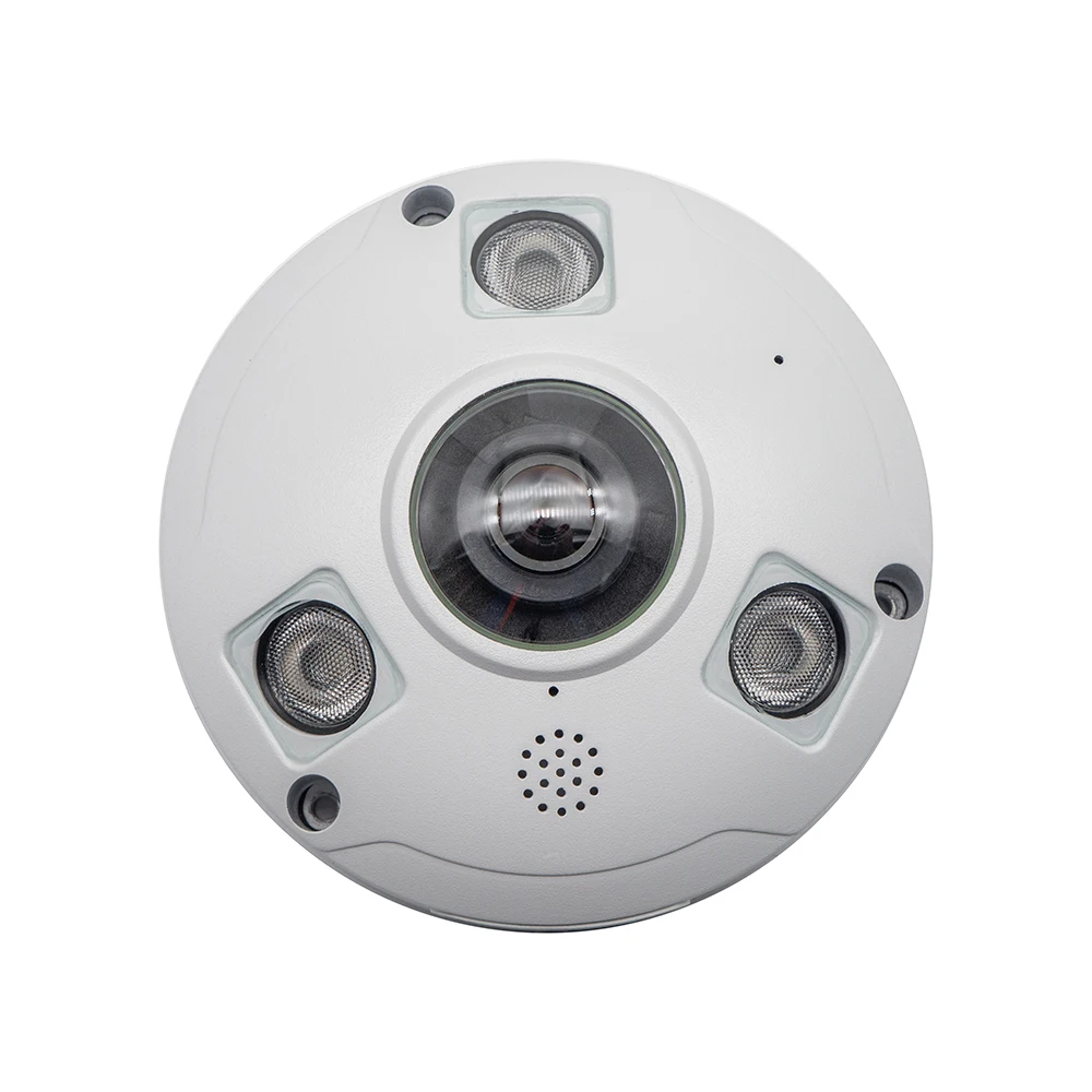 5MP HD 360 Degree Wide Angle 1.7mm 1.44mm FishEye Lens Aluminum Case IP66 Waterproof Network IR IP Fisheye Camera CCTV