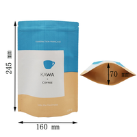 Sachet Doypack Personnalisé en Papier Kraft avec Fermeture Zip et Valve de Dégazage pour Grains de Café 250g 500g 1kg – Emballage Professionnel pour Café