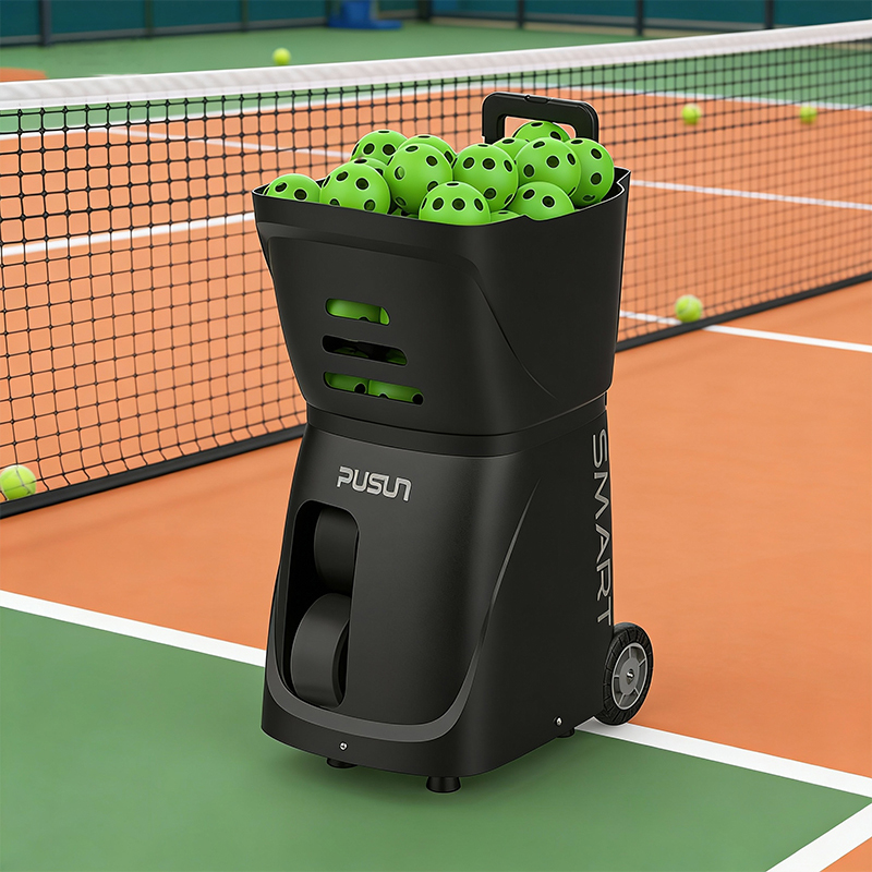 Indoor Outdoor Pickleball Machine in Red Black White Helps Players Improve Consistency and Accuracy