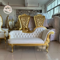 Luxe Loisirs Palais Dortoir Reine Roi Antique Royal Or Blanc Trône Chaise Lounge Canapé Chaises