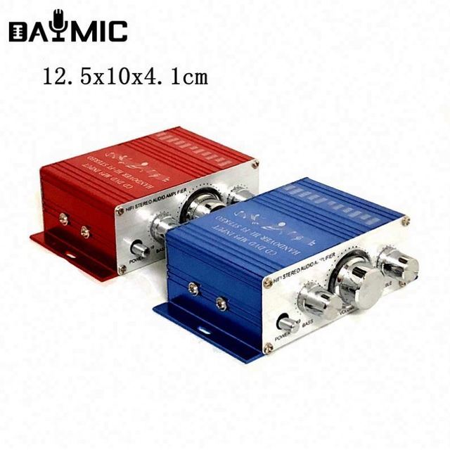 Stereo 2 Channel Car Amplifier 12VDC High Quality Mini CD DVD MP3 Input HIFI Car Amplifier in Stock