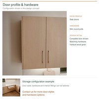 Meuble de cuisine moderne en bois massif avec portes à battants, aménagement en L, boîtes en panneaux mélaminés, unités modulaires et tiroirs à fermeture amortie