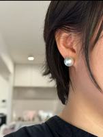 Pendientes de Perlas Redondas Naturales de Agua Dulce, Grandes y Perfectas, con un Brillo Comparable al de las Perlas Akoya