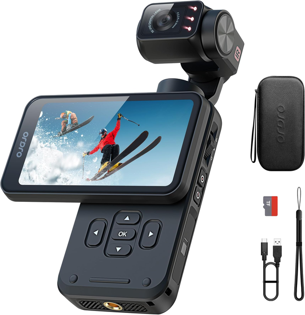 ORDRO M5 5K Vlogging Camera 3-Axis Stabilization 3.5'' Rotatable IPS Touchscreen 48MP 1/2.5'' CMOS 4K/60FPS Video IR
