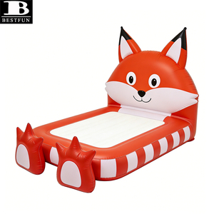 Cama de Viaje Inflable Portátil con Forma de Zorro para Niños Pequeños, Colchón de Aire Aterciopelado para Niños, <span class=keywords><strong>Mueble</strong></span> de Piso Resistente para el Hogar, Campamentos y Pijamadas - Product Image 4