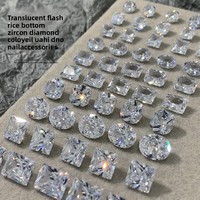 Vente en gros 5A Perceuse à ongles 3D en zircon transparent Flash Engrais sucre en cristal transparent Zircon à pointe carrée pour bijoux à ongles