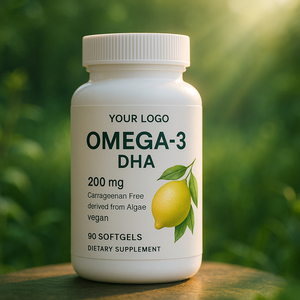 תוסף תזונה טבעוני מבוסס צמחים של אומגה <span class=keywords><strong>3</strong></span> DHA, כמוסות רכות 200 מ\\\"ג, מוסמך ISO, למבוגרים, לבריאות הלב, העצם והמערכת החיסונית - Product Image 5