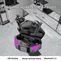 Écouteurs sans fil AliSelect X15 Gamer TWS avec réduction de bruit ENC, casque de jeu sans fil V5.3 à faible latence, écouteurs X15