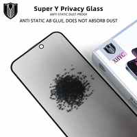 Film de protection d'écran anti-espion en verre trempé ESD antistatique pour téléphone portable, grand arc OG, pour iPhone 18 Air 16 15