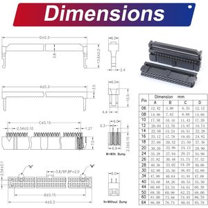 Cable plano de PVC Tcenofoxy, 34 pines, hembra a hembra, recto, 30 cm de longitud, conector IDC para cableado electrónico - Product Image 5