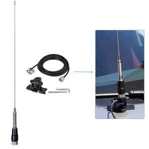 วิทยุติดรถยนต์ VHF 144-174MHz เสาอากาศสแตนเลส 1.4 เมตร พร้อมขายึด RB400 สายเคเบิล RG58 ยาว 4 เมตร - Product Image 1