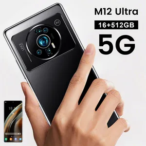 Jeu en ligne smartphone vidéo M12 16 + 512 go super grande mémoire Android 7.3 pouces grand écran beauté selfie caméra téléphone