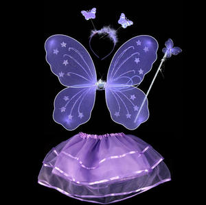 <span class=keywords><strong>Disfraz</strong></span> de Hada para Niñas, 4 Piezas, Alas de Mariposa, Varita, Diadema, Falda Tutú, para Navidad, Halloween, Cosplay - Product Image 6