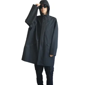 Unisex Outdoor Waterproof Raincoat Hardshell Jacket With Removable Hood Windbreaker Insulated Long Warm Rain Jacket