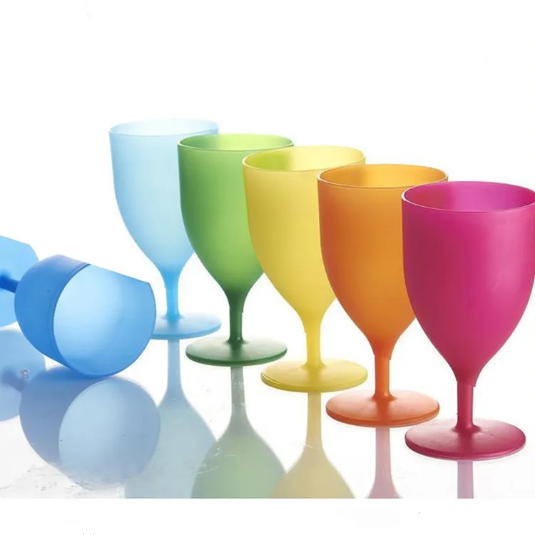 Hot Sell Colors Custom Wine Glasses Plastic Wine Glass at Parties