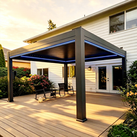 Pergola bioclimatique motorisée moderne en aluminium, toit à lamelles en aluminium 6063-T5, pergolas en aluminium