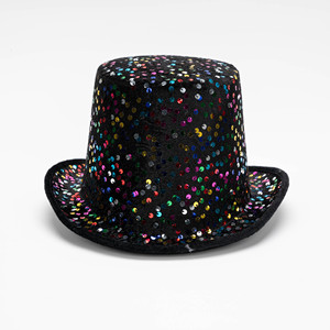 Sombrero de Copa Profesional para Halloween, Estilo Americano, con Lentejuelas, Copa Plana Alta, para Magos, Espectáculos, Fiestas, Cosplay, Disfraces - Product Image 2