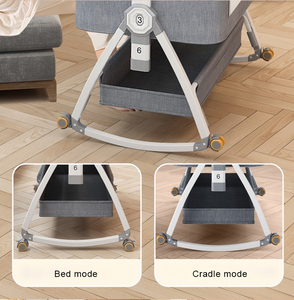 Cuna Mecedora Económica para Bebés con Sombrilla de Lino y Almacenamiento Inferior, Gran Cantidad Mínima de Pedido para Minoristas de Productos para Bebés - Product Image 4