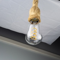 Base de lampe d'intérieur vintage en corde de chanvre, support de lampe à filament Edison E27 à faire soi-même