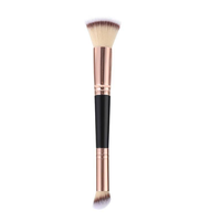 Pinceau de maquillage personnalisable à double extrémité, lot de 4, poils synthétiques doux, manche en plastique, pour contour et correcteur