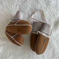 Chaussures d'hiver chaudes pour bébé en cuir véritable de mouton avec fourrure, pour la vente en gros