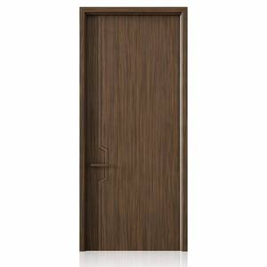 Puerta Interior de Madera para Dormitorio con Revestimiento de Melamina, Diseño Moderno y Liso, Panel HDF con Borde PUR, Suministro al por Mayor para Proyectos de Apartamentos - Product Image 1