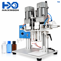 Machine de capsulage semi-automatique électrique à quatre roues pour bouteilles en plastique, machine de scellage de bouchons à vis pour l'emballage de liquides, d'eau et de boissons