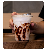 Gobelets en plastique à paroi simple personnalisables avec logo, transparents en PET, 280, 380, 480 ml, pour boissons, café glacé, milkshake, granita, avec couvercles et pailles