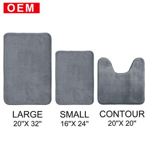 Non Slip 3 Piece Toilet Rug <strong>Bathroom</strong> <strong>Set</strong> Microfiber Anti-slip Carpet Polyester Absorbent Memory Foam <strong>Bathroom</strong> Bath <strong>Mat</strong> <strong>Set</strong> - Product Image 6