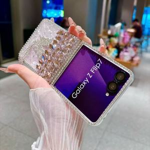 Coque de protection de luxe faite à la main avec diamants étincelants pour Samsung <span class=keywords><strong>Z</strong></span> <span class=keywords><strong>Flip</strong></span> 7 6 5 <span class=keywords><strong>4</strong></span> 3 2 1 – Étui de téléphone portable - Product Image 6