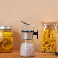 Pot en verre transparent de qualité alimentaire réutilisable de 150 ml avec bouchon broyeur pour sel de mer et poivre de cuisine