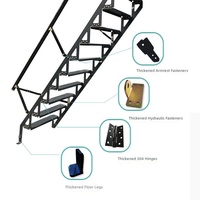 Escalier mural escamotable et pliable pour grenier, gain de place, avec main courante, pour maison
