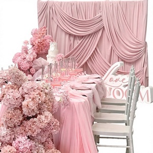 Telón de Fondo de Techo con Flores Artificiales de Glicinia Rosa Personalizado SMOOTH para Eventos de Bodas y Fiestas con Soporte Redondo para Flores - Product Image 1