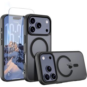 Funda para Teléfono 17 Pro Max con Protector de Pantalla, Compatible, Ligera, Negra Mate - Product Image 1