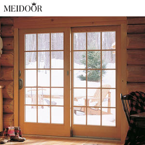 أبواب دخول من الألومنيوم بألواح مخصصة ، خزانة شوجي الخشبية الصوتية الداخلية العازلة للصوت ، انزلاق زجاجي - Product Image 2