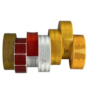 Auto ad alta intensità rosso riflettore bianco Auto autocarri rotolo di sicurezza materiali adesivo prismatico nastro riflettente per veicoli - Product Image 3