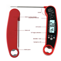Termometer Dapur Respon Super Cepat untuk Makanan BBQ Daging Tahan Air Termometer Logam Digital LCD Bacaan Instan
