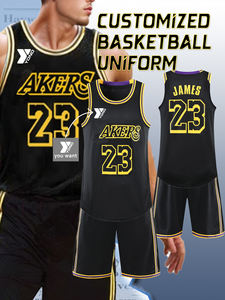 Ensemble de survêtement de basketball classique rétro jaune et violet respirant 100% fibre de bambou - Violet Or Dynastie Fan Équipement sportif <span class=keywords><strong>YONO</strong></span> - Product Image 4