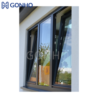 GONHO Cadre en aluminium traditionnel Stores intérieurs en verre à double trempe Verre en aluminium noir Tourner et Tuilt Operator Windows