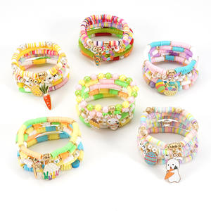 Easter <b>Beaded</b> <b>Bracelets</b> Set Soft Clay Charm <b>Bracelets</b> For Kids Party Gift Made In China - Product Image 2