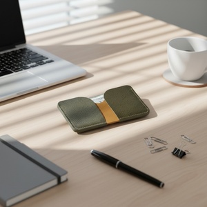 กระเป๋าสตางค์หนังวัวแท้ลายหินแบบวินเทจขนาดเล็ก ป้องกันการโจรกรรมข้อมูล RFID  แบบพกพา สำหรับธุรกิจ  ใส่บัตรได้  สำหรับทั้งชายและหญิง - Product Image 6