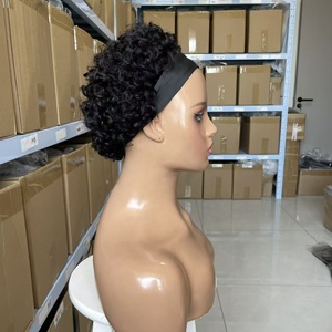 Perruque courte coupe pixie avec <span class=keywords><strong>bandeau</strong></span> pour femmes noires, expédition le jour même, perruques en <span class=keywords><strong>cheveux</strong></span> humains Remy, distributeur en gros de perruques - Product Image 4