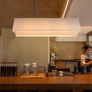 Lampe suspendue de style japonais, rectangulaire, blanche, Led, Anti-éblouissement, lumière chaude, 100x30x30Cm, pour Restaurant, Bar, hôtel, salon de thé - Product Image 2
