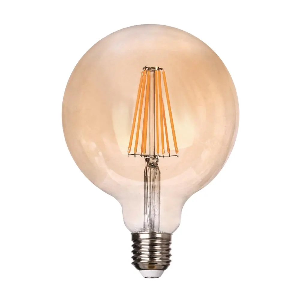 Energy Saving Low Price Home Lighting Glass Bulb clear Amber 8W E27 E14 G95 LED Filament Lamp Bulb