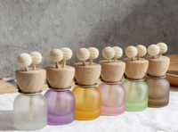 Vente en gros de diffuseurs de parfum pour voiture de 10 ml, flacon de parfum vide en verre avec bouchon en bois
